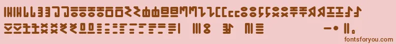 More about GENР RICA PRIMITIVA 01 Font GENР RICA PRIMITIVA 01 Font – Brown Fonts on Pink Background